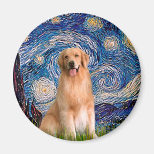 Golden Retriever 8 - Sternennacht Magnet
