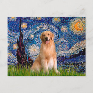 Golden Retriever 8 - Sternennacht Postkarte
