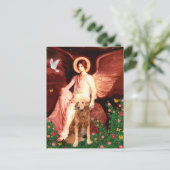 Golden Retriever 9 - Sitzender Engel Postkarte (Stehend Vorderseite)