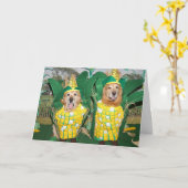 Golden Retriever A-Mais-Ing Mais Erntedank Karte (Gelbe Blume)