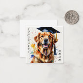 Golden Retriever Abschluss Notecard Mitteilungskarte (Vorderseite/Rückseite Beispiel)