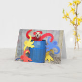 Golden Retriever Affe Barrel Birthday Karte (Gelbe Blume)