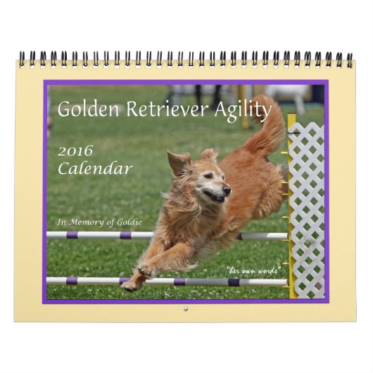 Golden Retriever Agility Calendar Kalender (Titelbild)