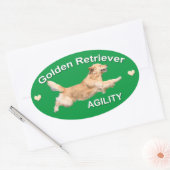 Golden Retriever Agility Decal Ovaler Aufkleber (Umschlag)
