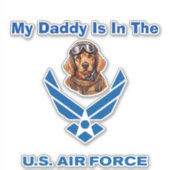 Golden Retriever Air Force Daddy Aufkleber (Vorderseite)