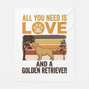 Golden Retriever Alles was du brauchst ist Liebe V Fleecedecke