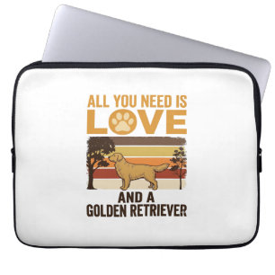 Golden Retriever Alles was du brauchst ist Liebe V Laptopschutzhülle