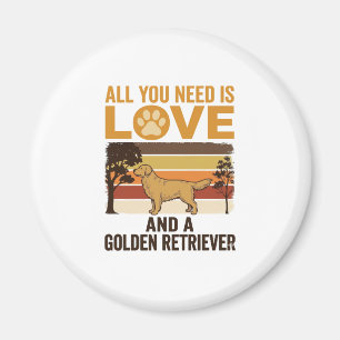 Golden Retriever Alles was du brauchst ist Liebe V Magnet