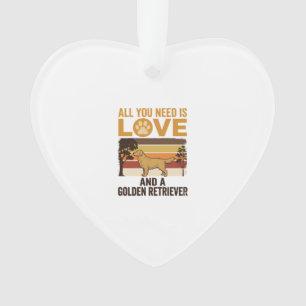 Golden Retriever Alles was du brauchst ist Liebe V Ornament