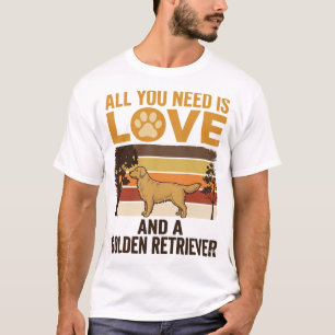 Golden Retriever Alles was du brauchst ist Liebe V T-Shirt