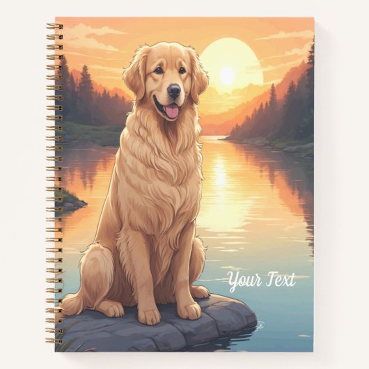 Golden Retriever am See Notizblock (Vorderseite)