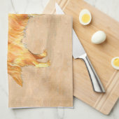 Golden Retriever am Strand Küchentuch (Viertel Falte)