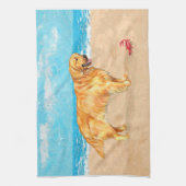 Golden Retriever am Strand Küchentuch (Vertikal)