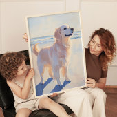 Golden Retriever am Strand Kunst-Prinz Poster