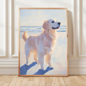 Golden Retriever am Strand Kunst-Prinz Poster