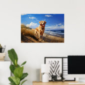 Golden Retriever am Strand Poster (Heimbüro)
