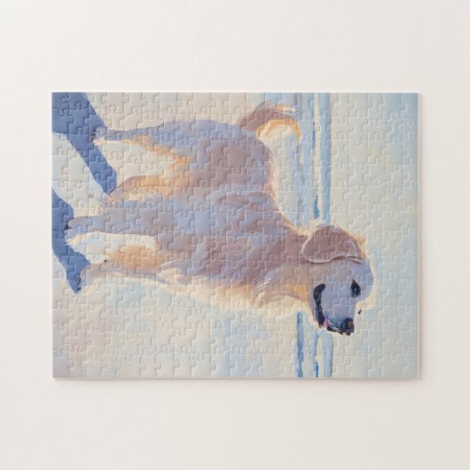 Golden Retriever am Strand Puzzle (Horizontal)