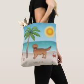 Golden Retriever am tropischen Sommerstrand Tasche (Von Nahem)