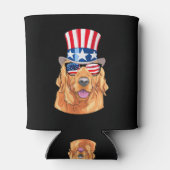 Golden Retriever America 4. Juli USA Flag Dosenkühler (Rückseite)