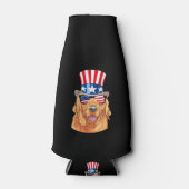 Golden Retriever America 4. Juli USA Flag Flaschenkühler (Vorderseite)