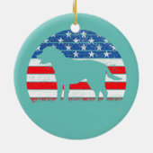 Golden Retriever American Flag Cream Retriever Keramik Ornament (Hinten)