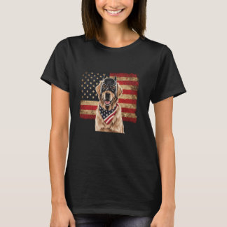 Golden Retriever American Flag Sonnenbrille Patrio T-Shirt