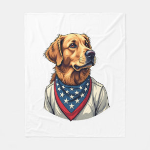 Golden Retriever Americana Vintage graviertes T-Sh Fleecedecke