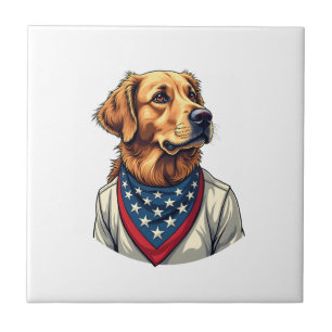 Golden Retriever Americana Vintage graviertes T-Sh Fliese