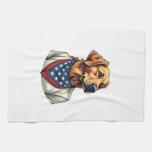 Golden Retriever Americana Vintage graviertes T-Sh Geschirrtuch