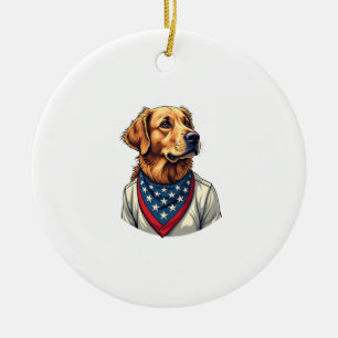 Golden Retriever Americana Vintage graviertes T-Sh Keramik Ornament