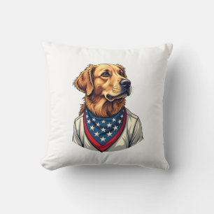 Golden Retriever Americana Vintage graviertes T-Sh Kissen