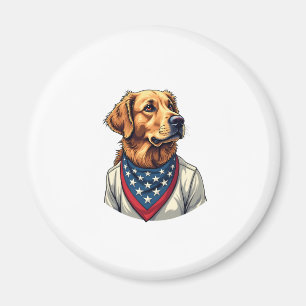 Golden Retriever Americana Vintage graviertes T-Sh Magnet