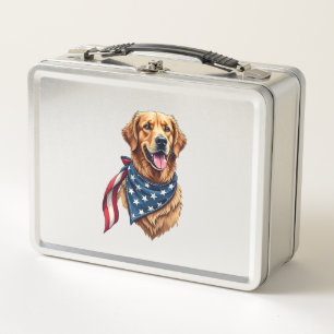 Golden Retriever Americana Vintage graviertes T-Sh Metall Brotdose