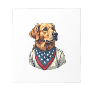 Golden Retriever Americana Vintage graviertes T-Sh Notizblock
