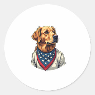 Golden Retriever Americana Vintage graviertes T-Sh Runder Aufkleber