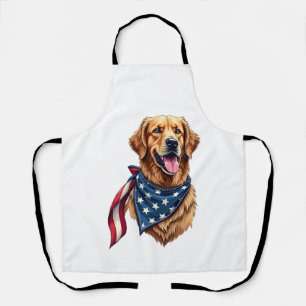 Golden Retriever Americana Vintage graviertes T-Sh Schürze