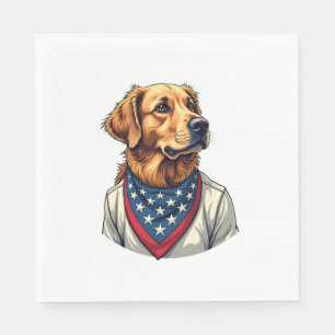 Golden Retriever Americana Vintage graviertes T-Sh Serviette