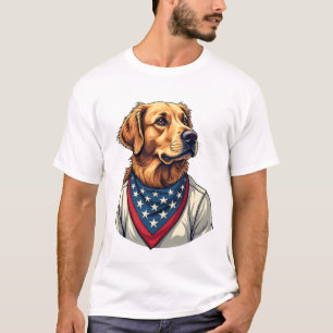 Golden Retriever Americana Vintage graviertes T-Sh T-Shirt