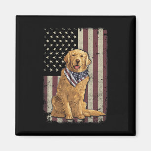Golden Retriever Amerikanische Flagge Bandana 4. J Magnet