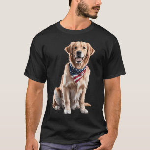 Golden Retriever Amerikanische Flagge Bandana 4. J T-Shirt