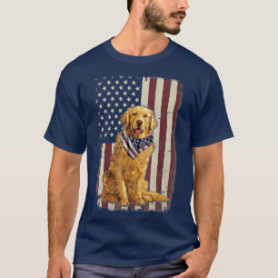 Golden Retriever Amerikanische Flagge Bandana 4. J T-Shirt