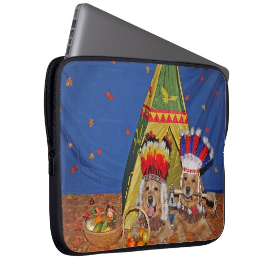 Golden retriever-amerikanische Ureinwohner Laptopschutzhülle (Vorne Rechts)
