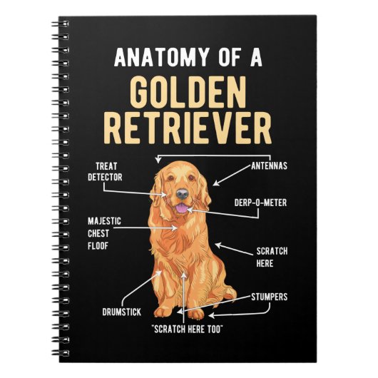Golden Retriever Anatomy Funny Dog Notizblock (Vorderseite)