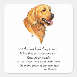 Golden Retriever Andenken Quadratischer Aufkleber