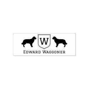 Golden Retriever Anfangsmonogramm-Wappen Name #1 Permastempel