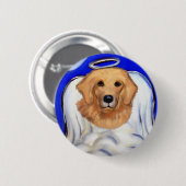 Golden Retriever Angel Button (Vorne & Hinten)