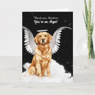 Golden Retriever Angel Dog Custom Text Dankeskarte