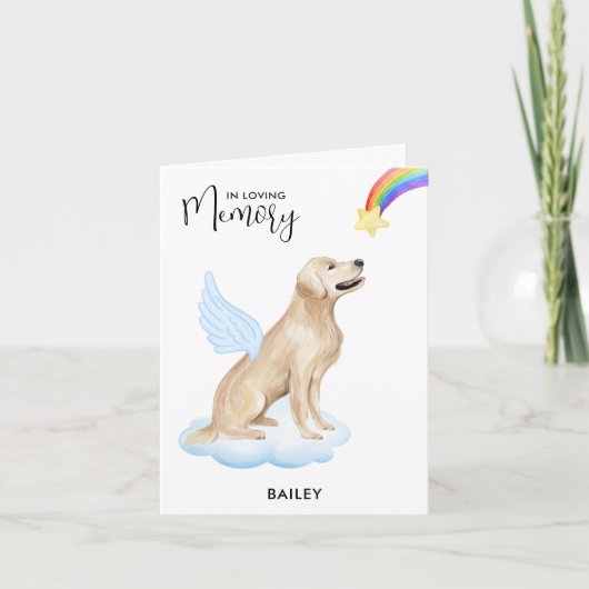 Golden Retriever Angel Dog Loss Beileid Karte (Vorderseite)