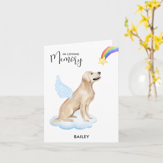 Golden Retriever Angel Dog Loss Beileid Karte (Gelbe Blume)