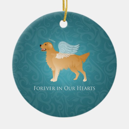 Golden Retriever Angel Dog - Memorial für Haustier Keramik Ornament (Vorne)